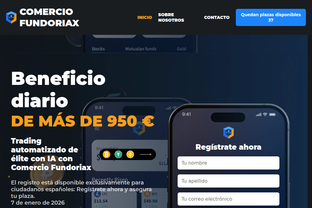 Screenshot of comerciofundoriax-es.net