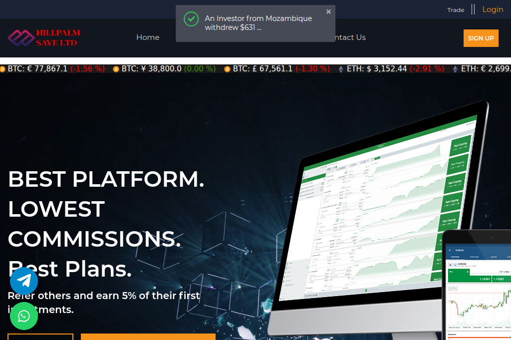 Screenshot of hillpalmsave.com