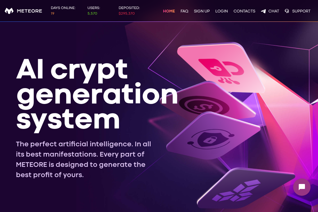 Screenshot of meteore.app