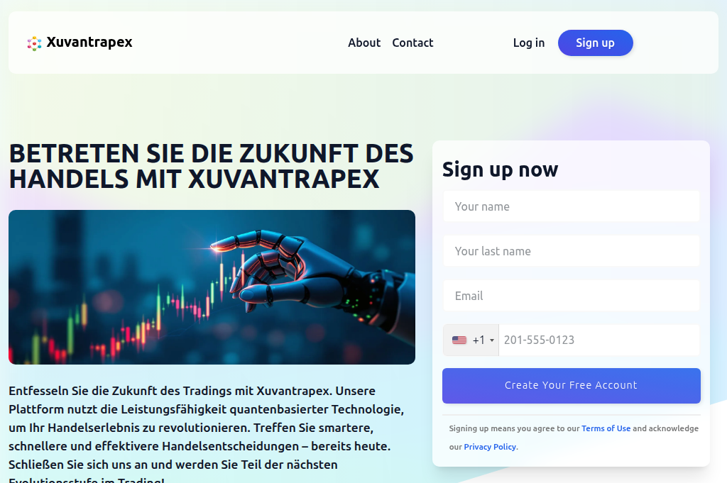 Screenshot of xuvantrapexneo.de