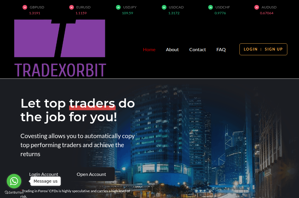 Screenshot of tradexorbit.live