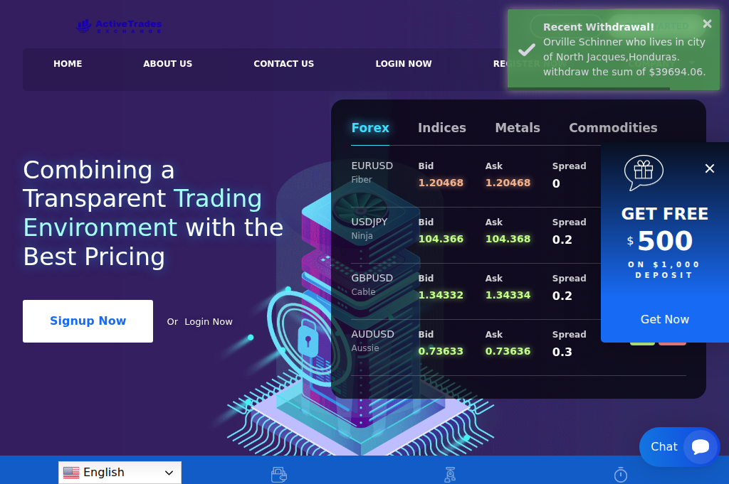 Screenshot of activetradesexchange.net