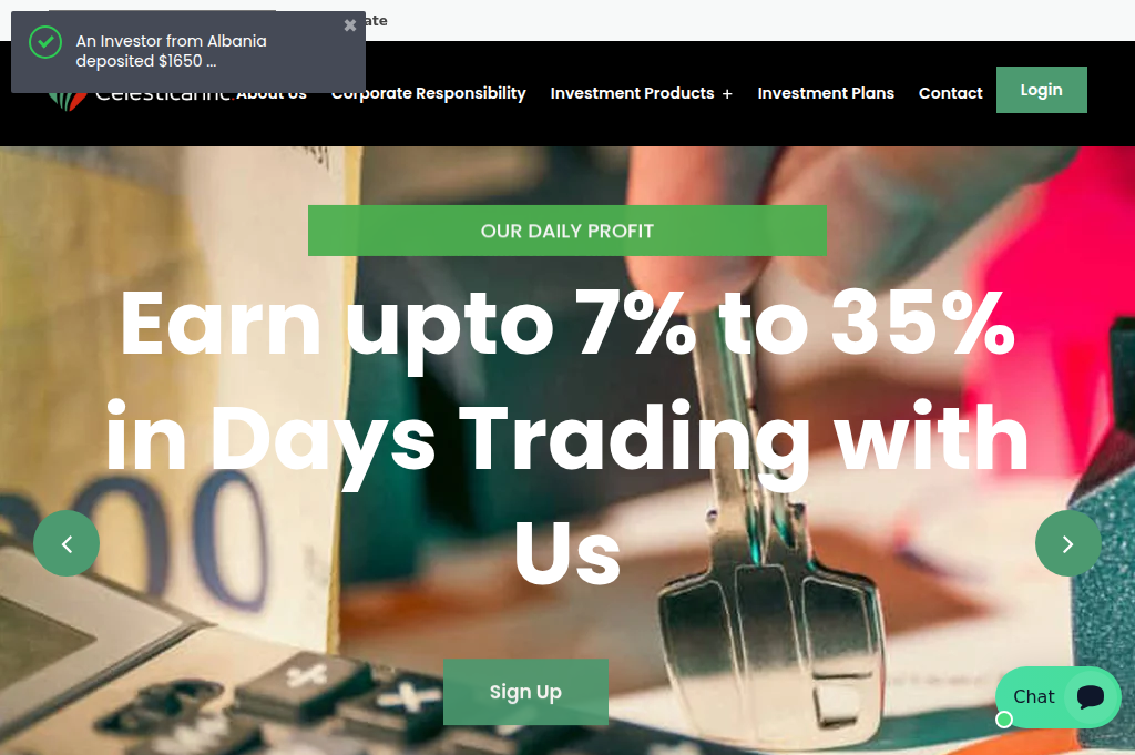 Screenshot of celesticalinc.com