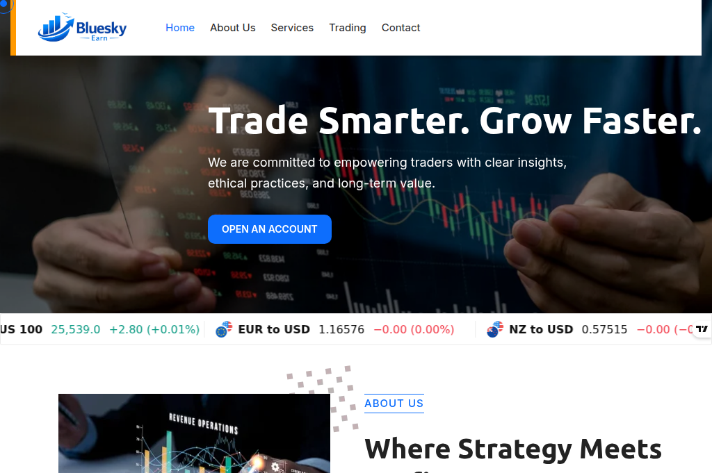 Screenshot of blueskyearn2026.in