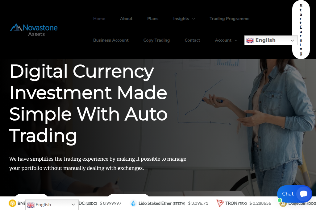 Screenshot of novastoneassets.com