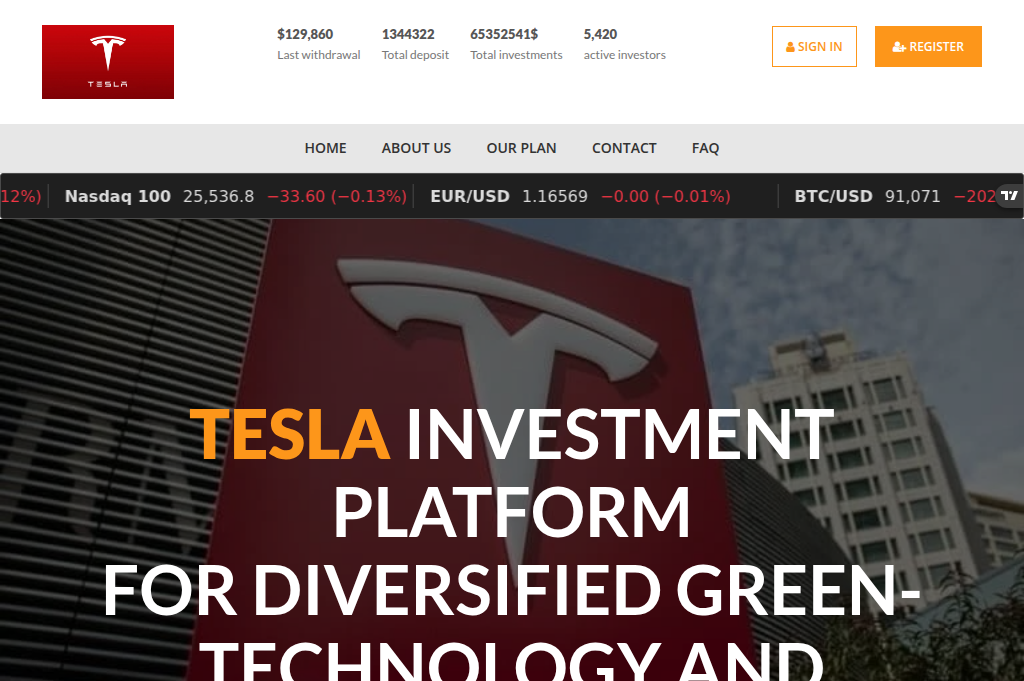 Screenshot of teslacapitalbroker.com