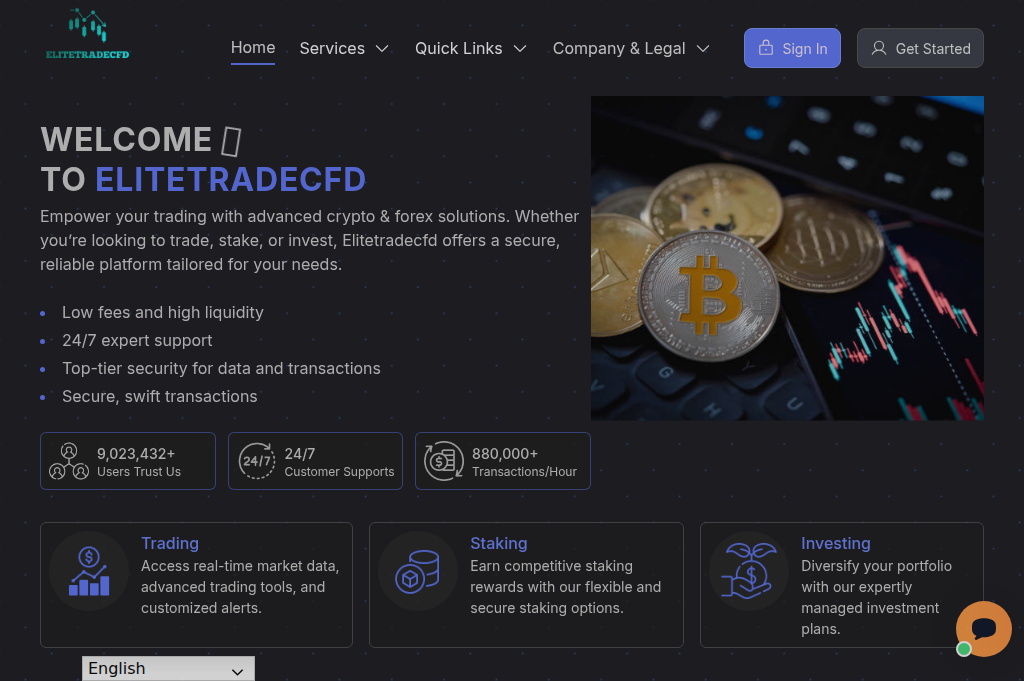Screenshot of elitetradecfd.org