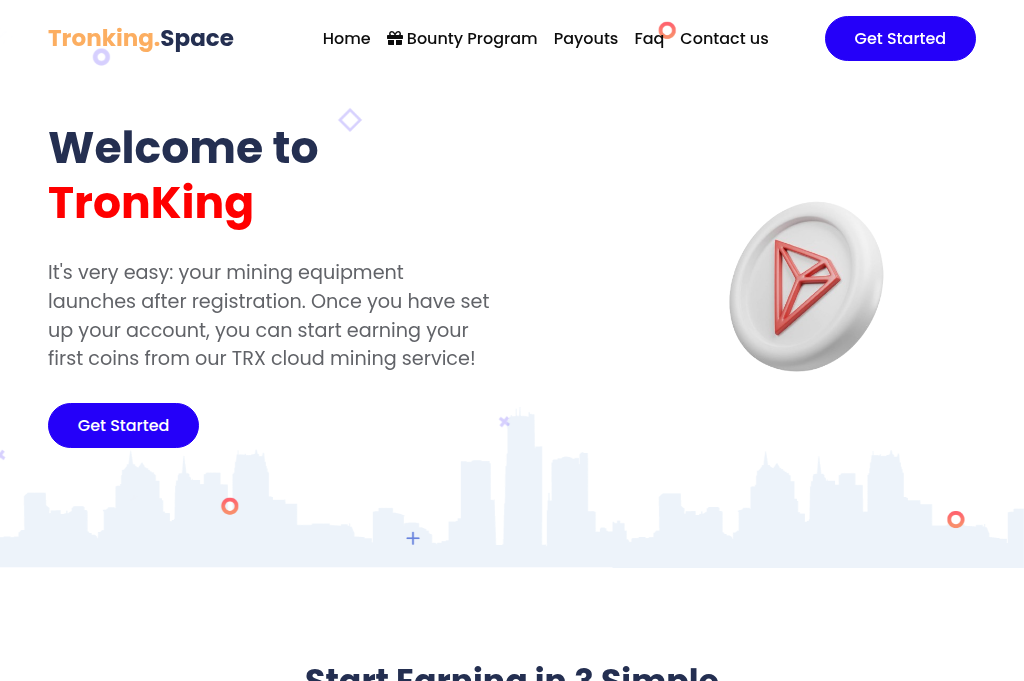 Screenshot of tronking.space