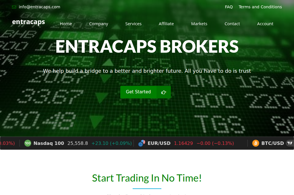 Screenshot of entracaps.com