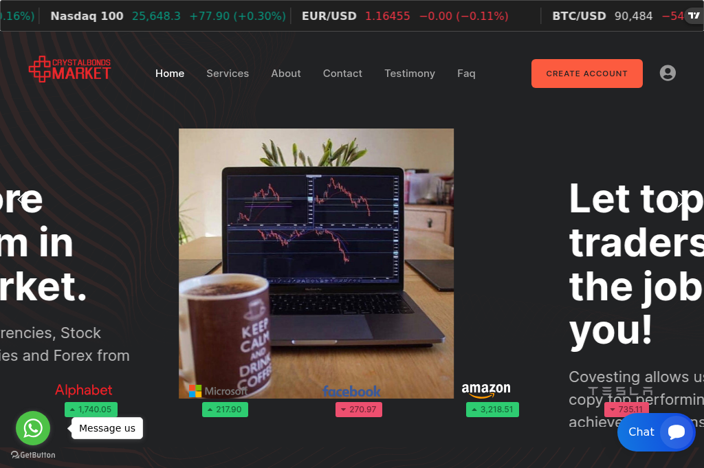 Screenshot of crystalbondsmarket.live