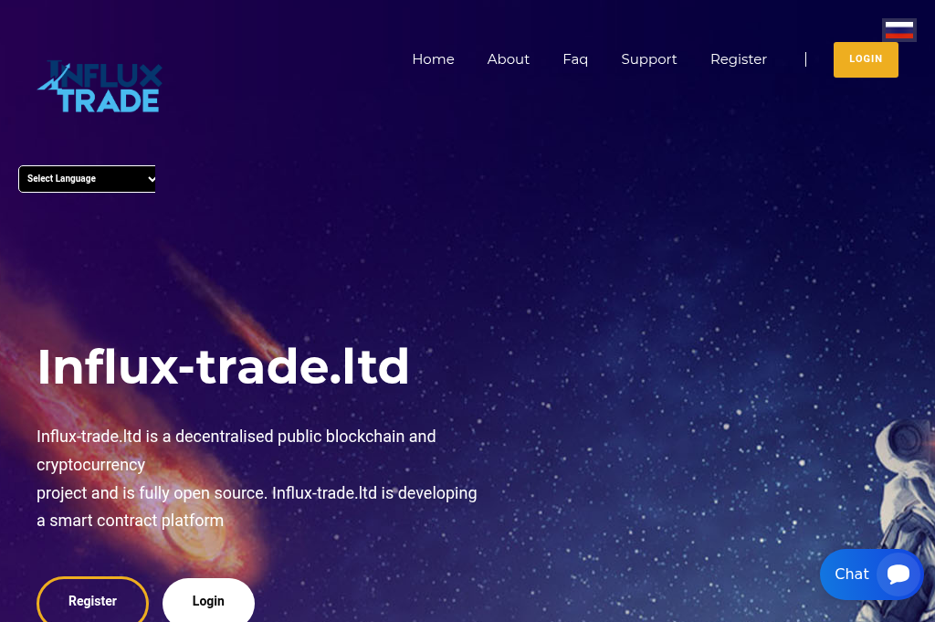 Screenshot of influx-trade.ltd