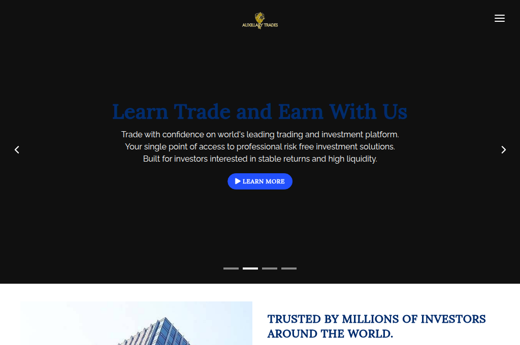 Screenshot of auxillarytradesiq.com