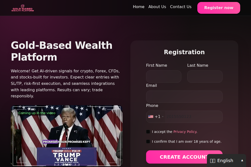 Screenshot of gold-basedwealthplatform.org
