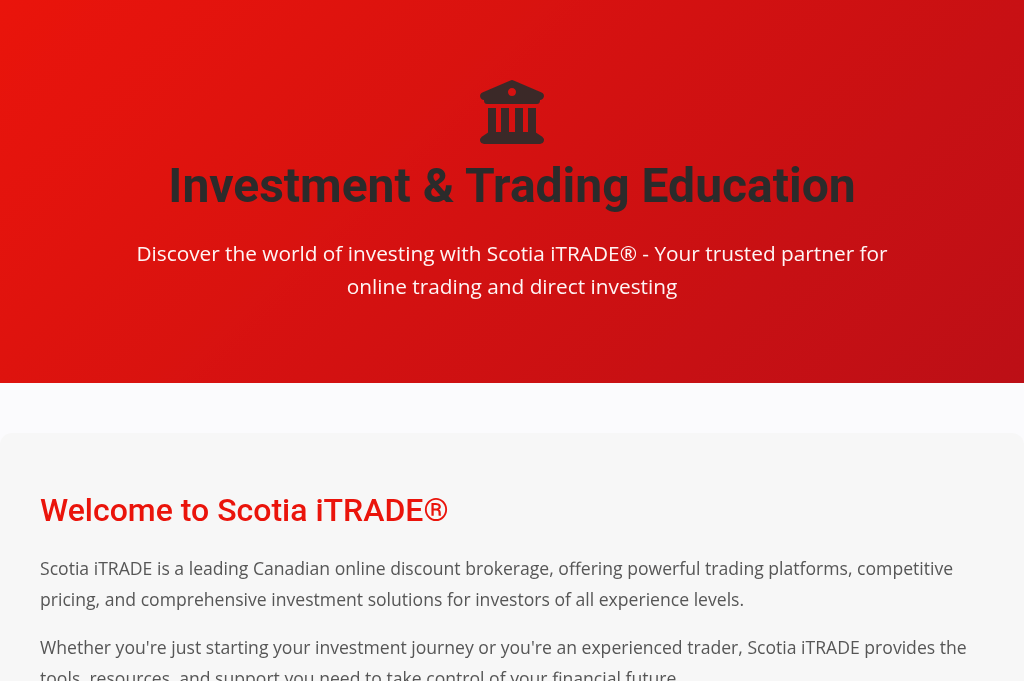 Screenshot of scotiatrading.com