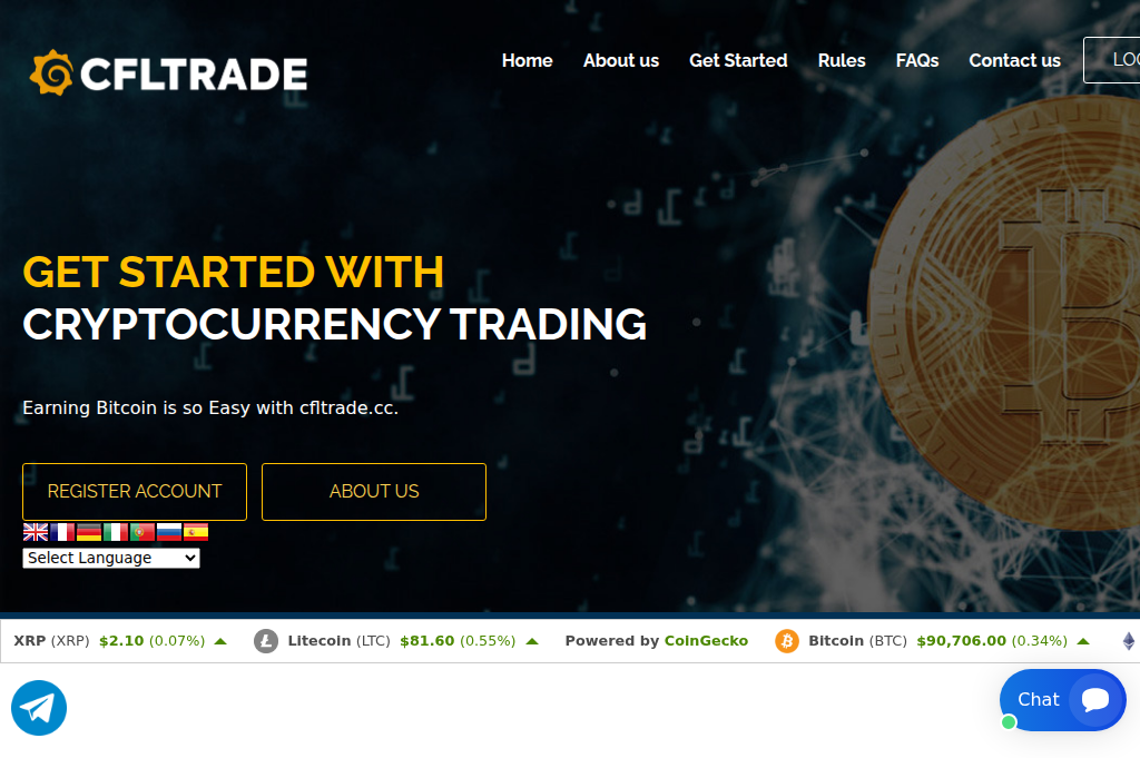 Screenshot of cfltrade.cc