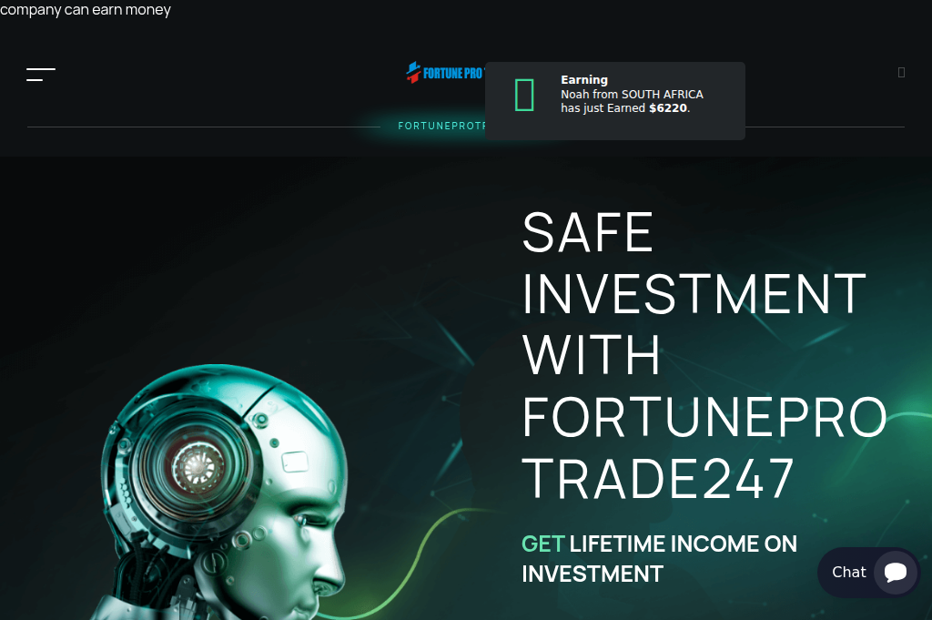 Screenshot of fortuneprotrade247.com