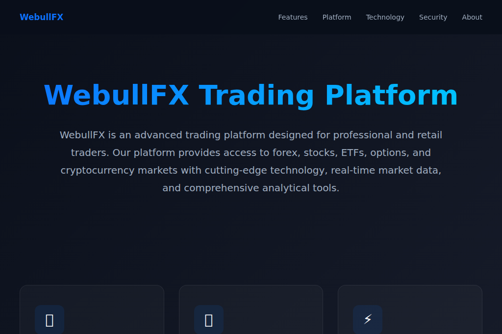 Screenshot of webullfx.com