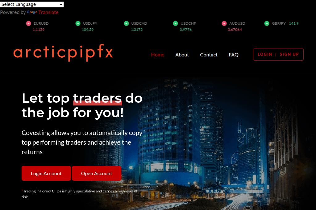 Screenshot of arcticpipsfx.com