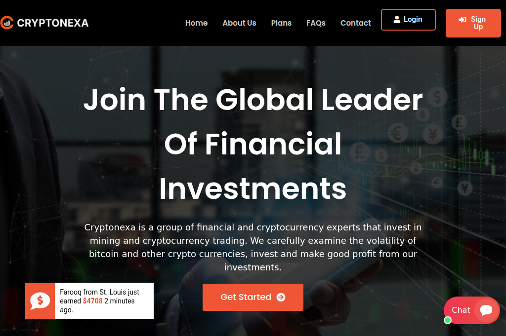 Screenshot of cryptonexa.io