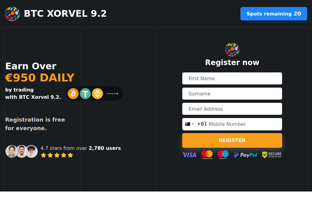 Screenshot of btcxorvel.com