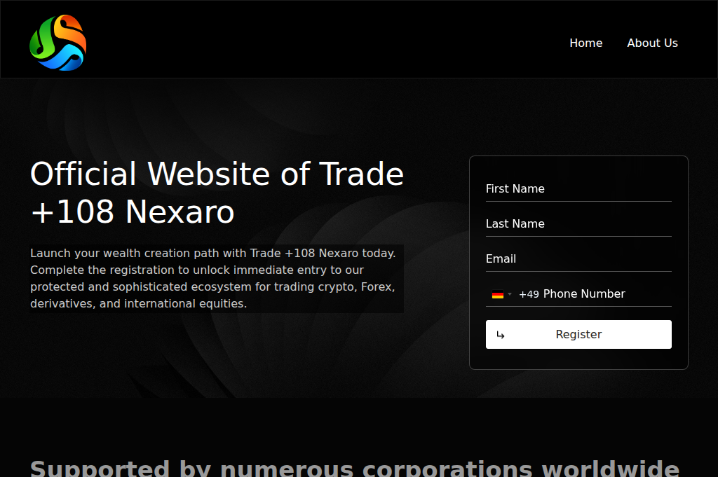 Screenshot of trade108nexaro.com