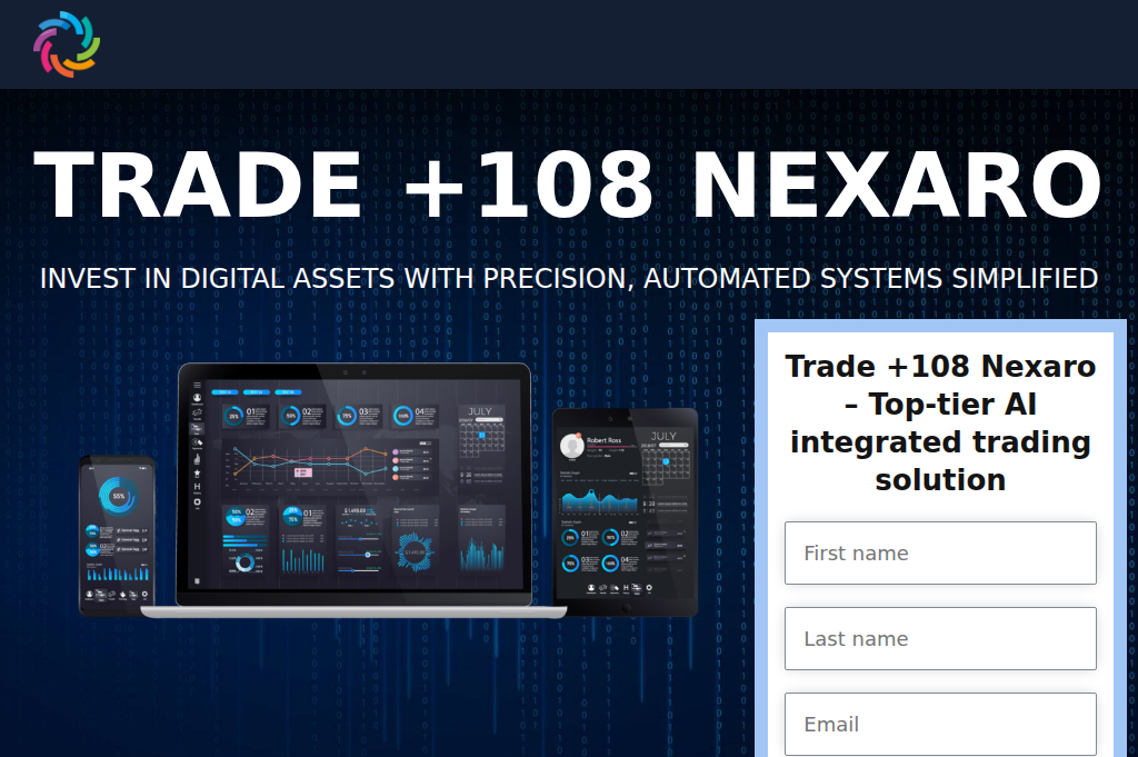 Screenshot of trade-nexaro.com
