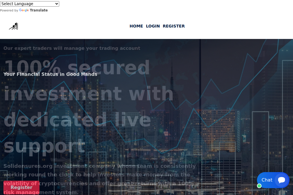 Screenshot of solidensures.org