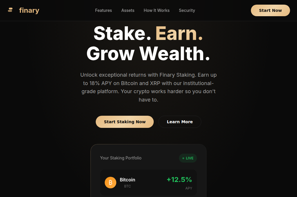 Screenshot of staking-finary.com