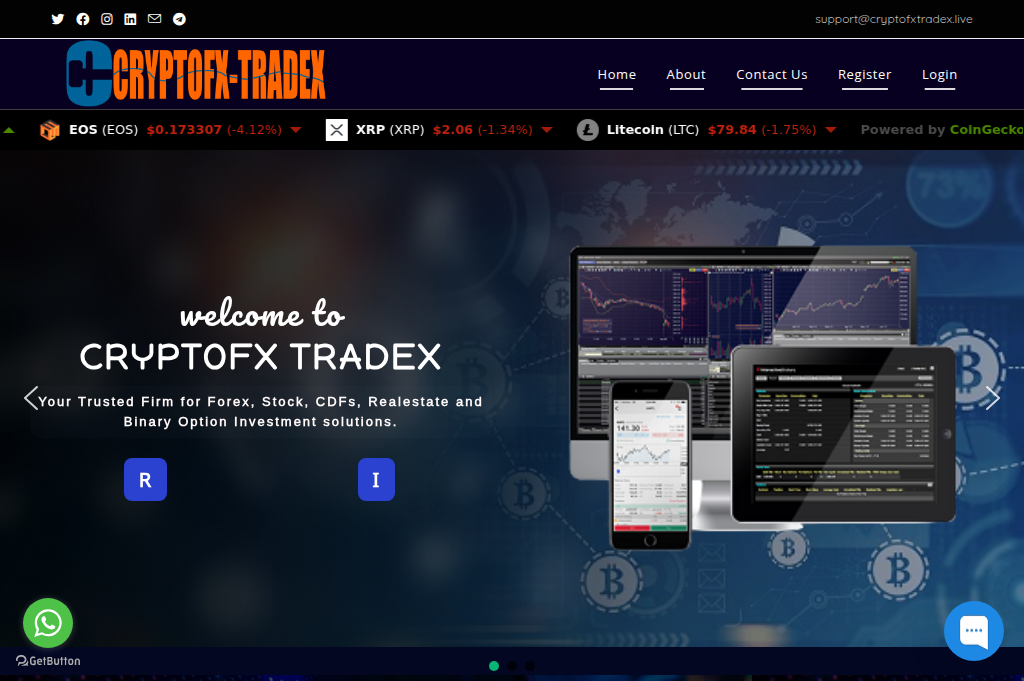 Screenshot of cryptofxtradex.live