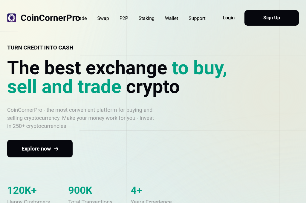 Screenshot of coincornerpro.com