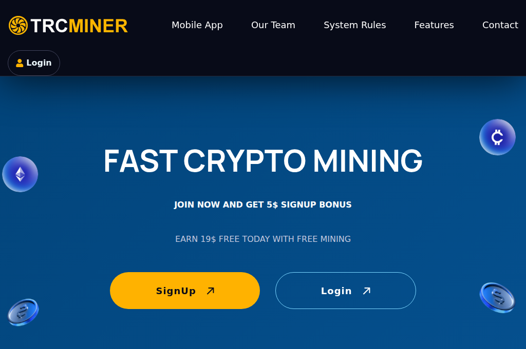 Screenshot of trcminer.com