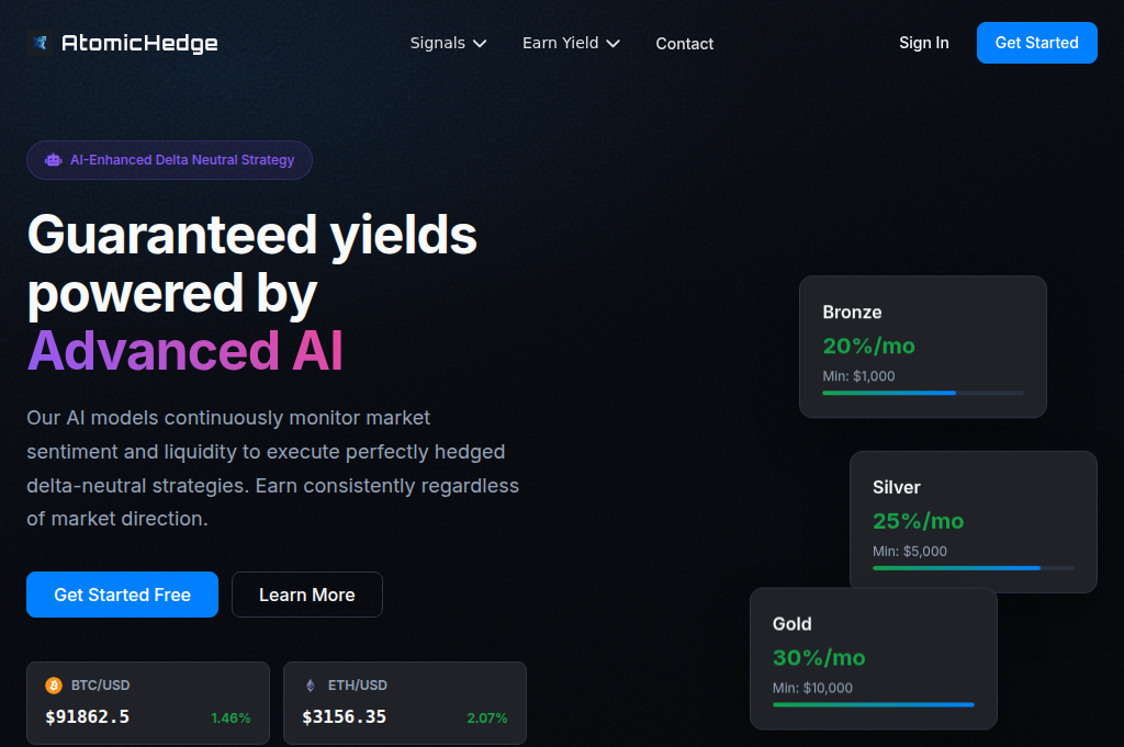 Screenshot of atomichedge.com