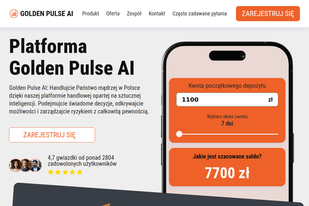 Screenshot of golden-pulse-ai.net