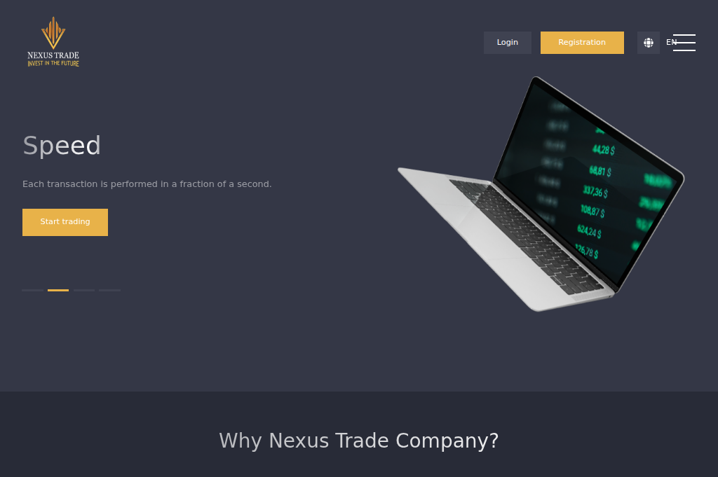 Screenshot of nexustrade-company.com