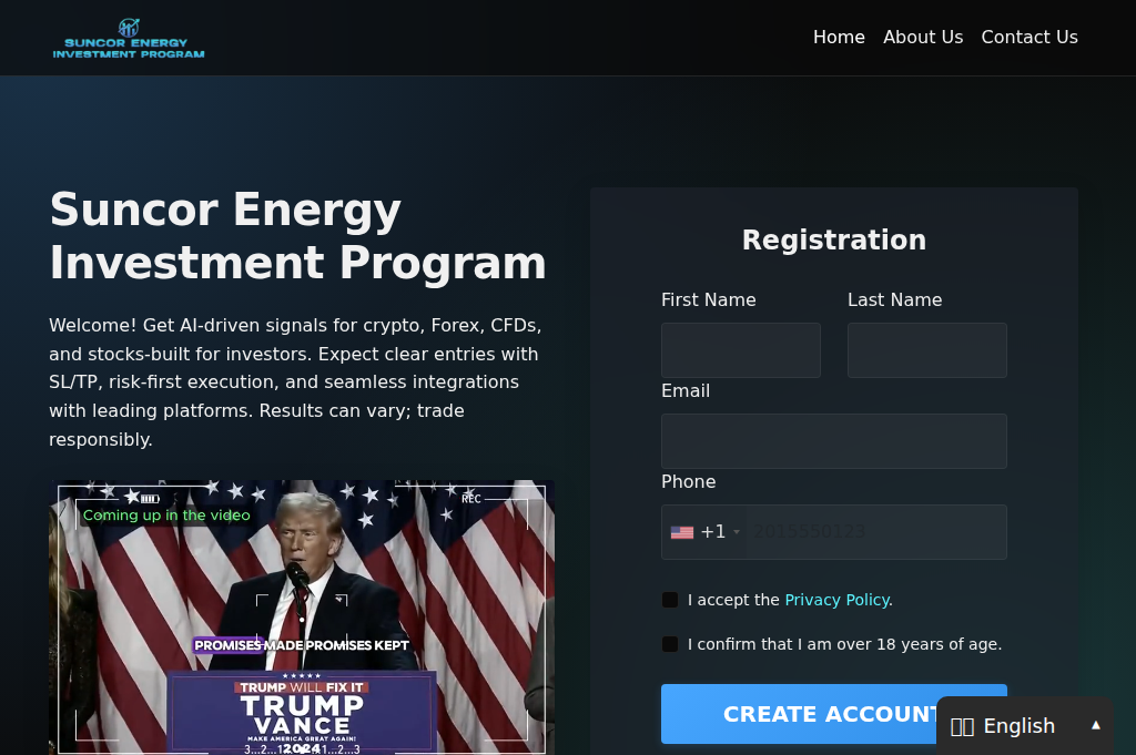 Screenshot of suncorenergyinvestment.net