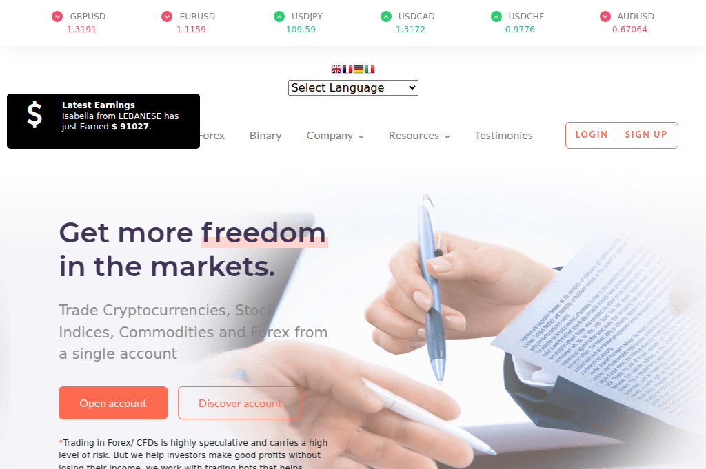 Screenshot of finpromarket.live