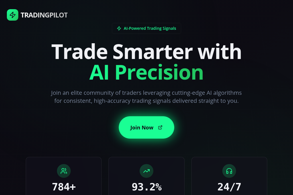 Screenshot of tradingpilotai.com
