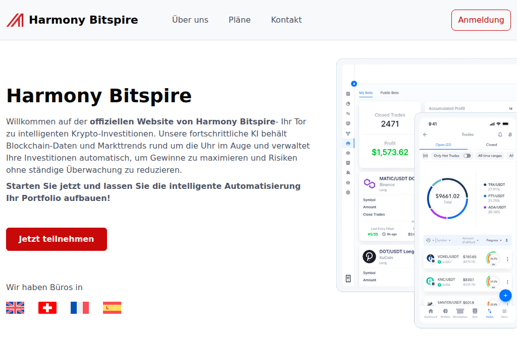 Screenshot of harmonybitspire.at