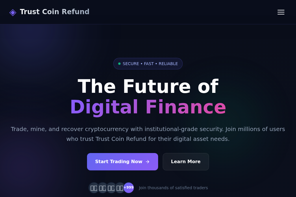 Screenshot of trustcoinrefund.com