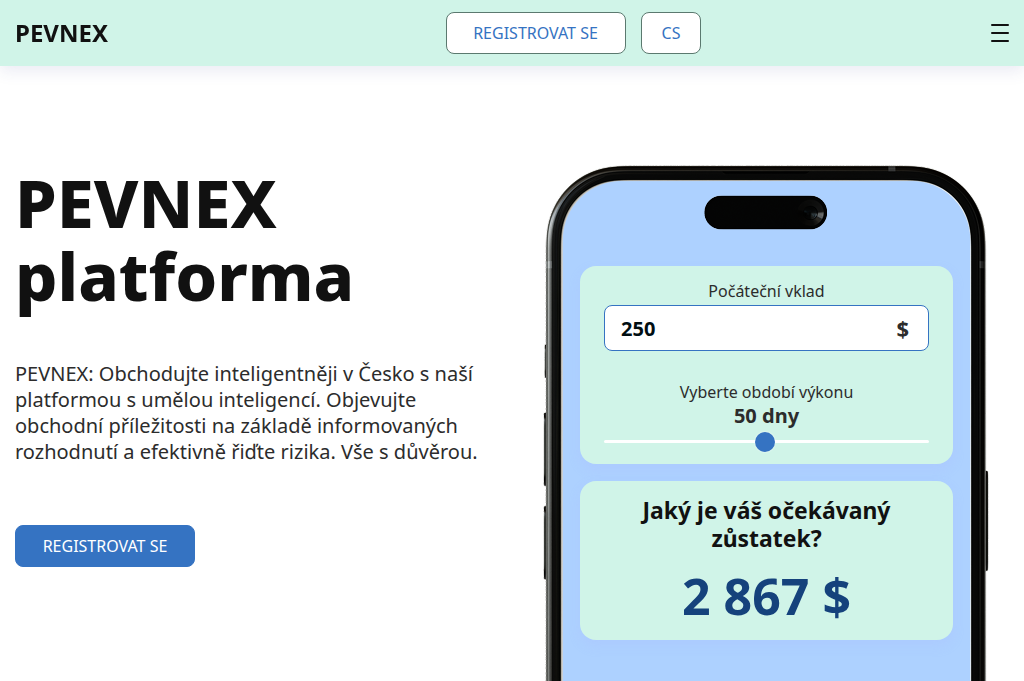 Screenshot of pevnex.com