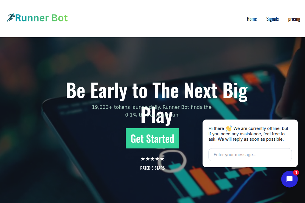 Screenshot of runnerbot.trade