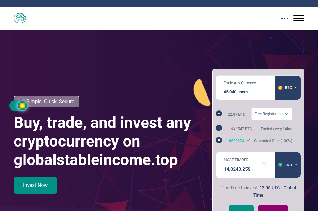 Screenshot of globalstableincome.top