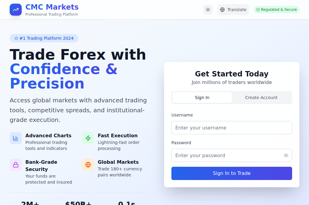 Screenshot of marketcmctrade.com