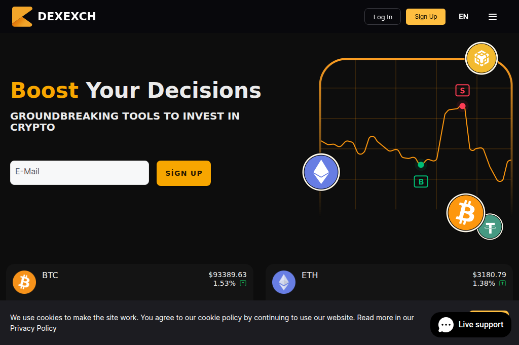 Screenshot of dex-exch.com