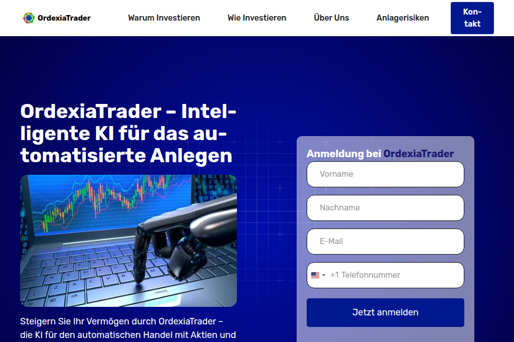 Screenshot of ordexia-trader.com