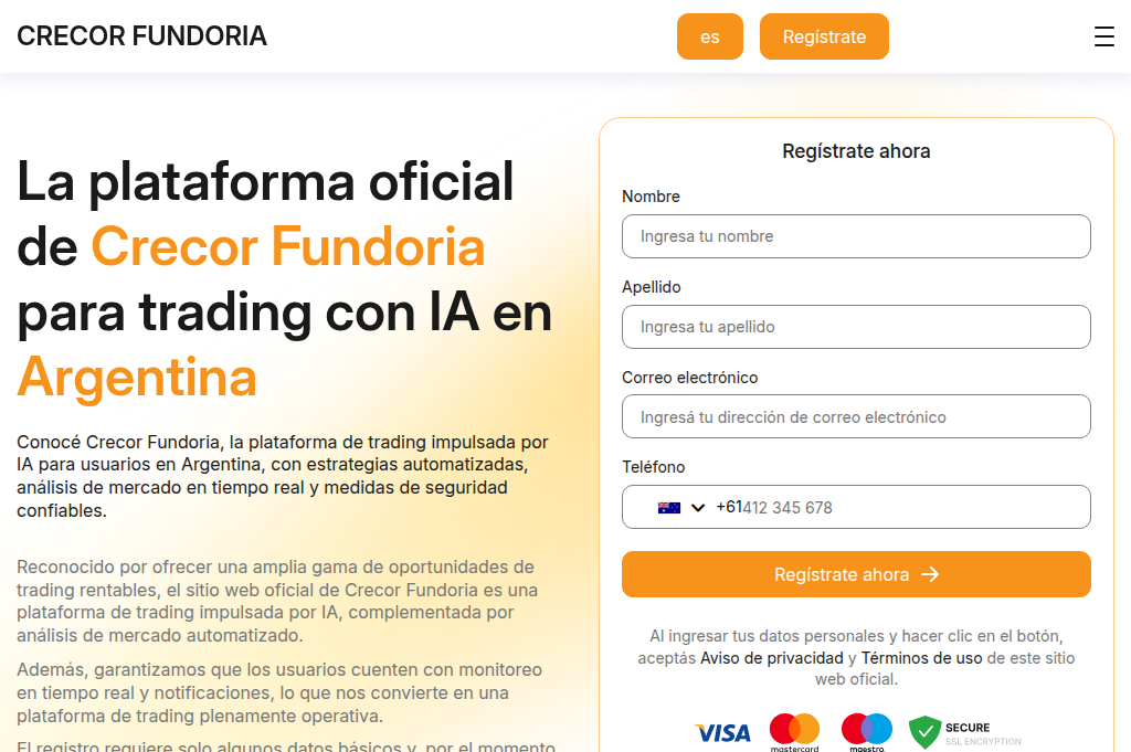 Screenshot of crecor-fundoria.com