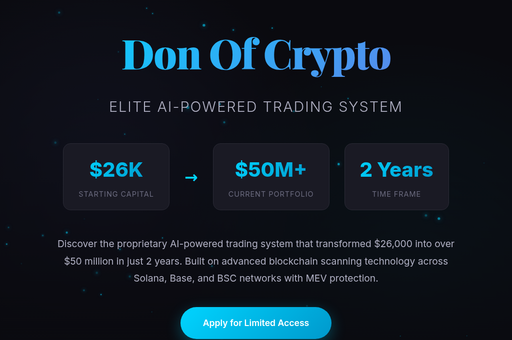 Screenshot of thedoncrypto.com