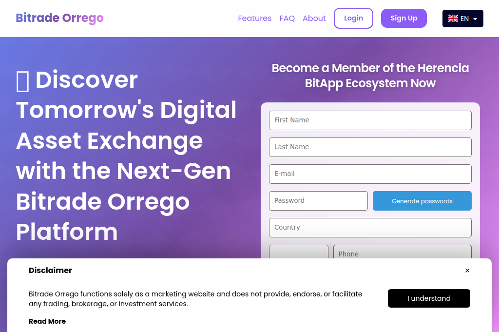 Screenshot of bitrade-orrego-pro.com