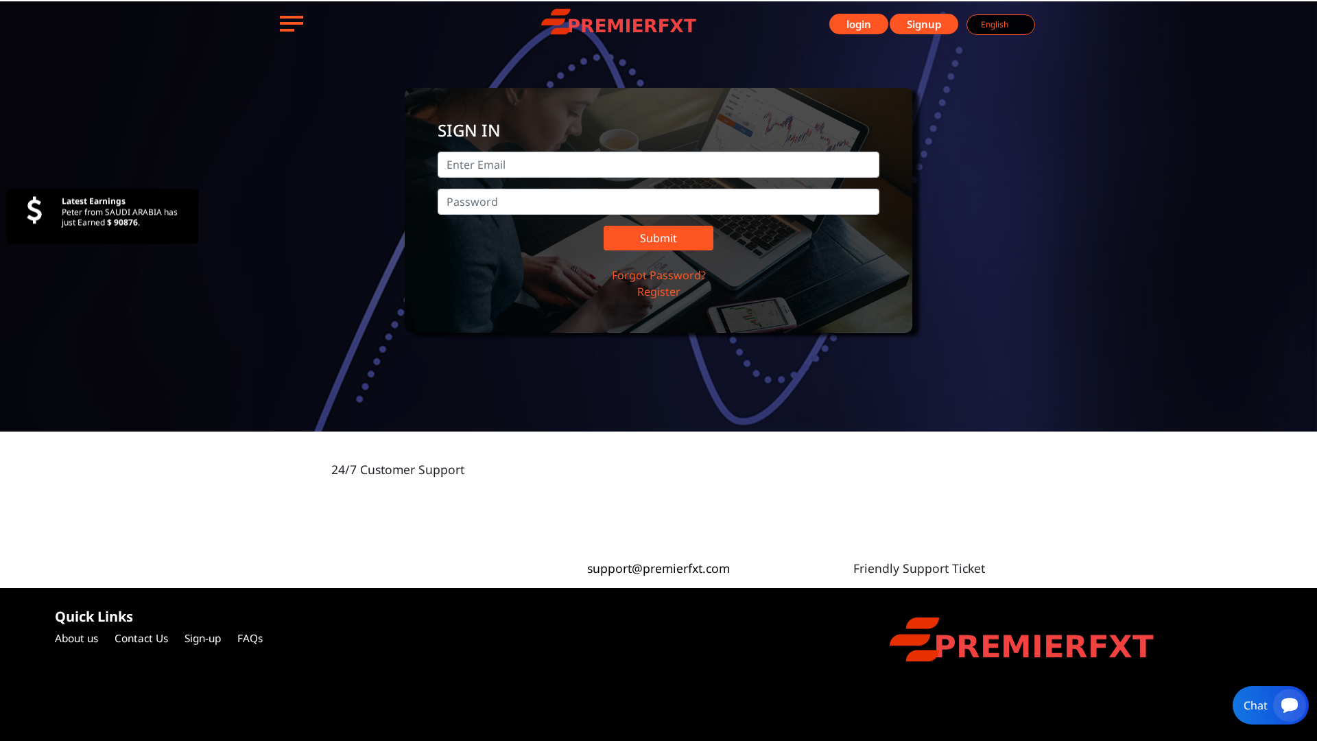 Screenshot of premierfxt.com