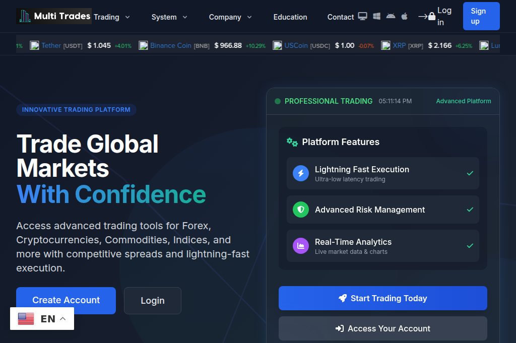 Screenshot of tradesupport.io